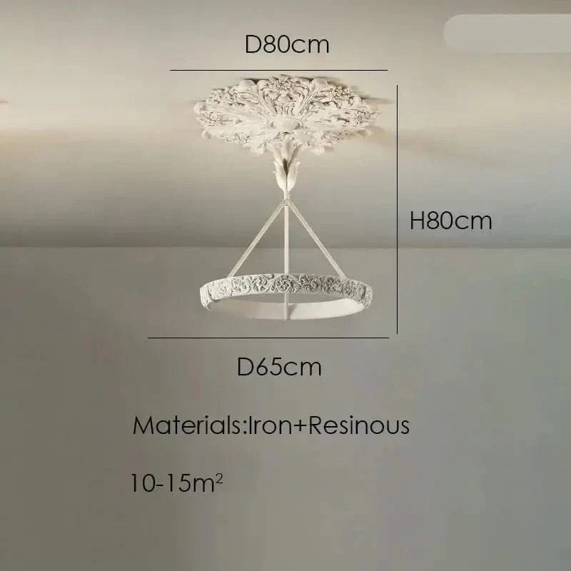 Calderone Resin Ring Ceiling Chandelier – Semi-Flush Mount Iron Resin, CCC & CE Certified, 1-Year Warranty