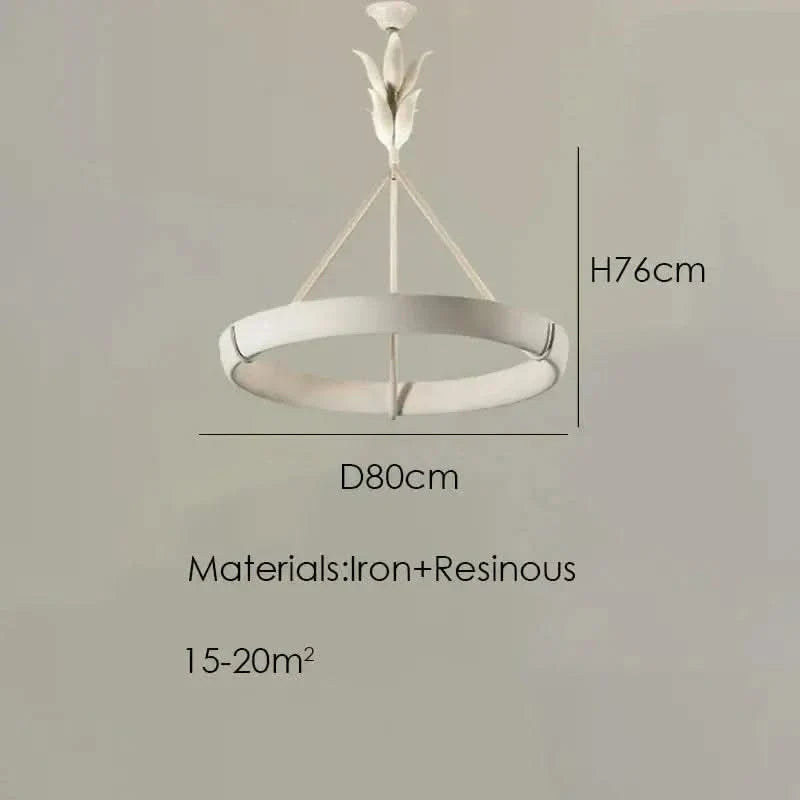 Calderone Resin Ring Ceiling Chandelier – Semi-Flush Mount Iron Resin, CCC & CE Certified, 1-Year Warranty