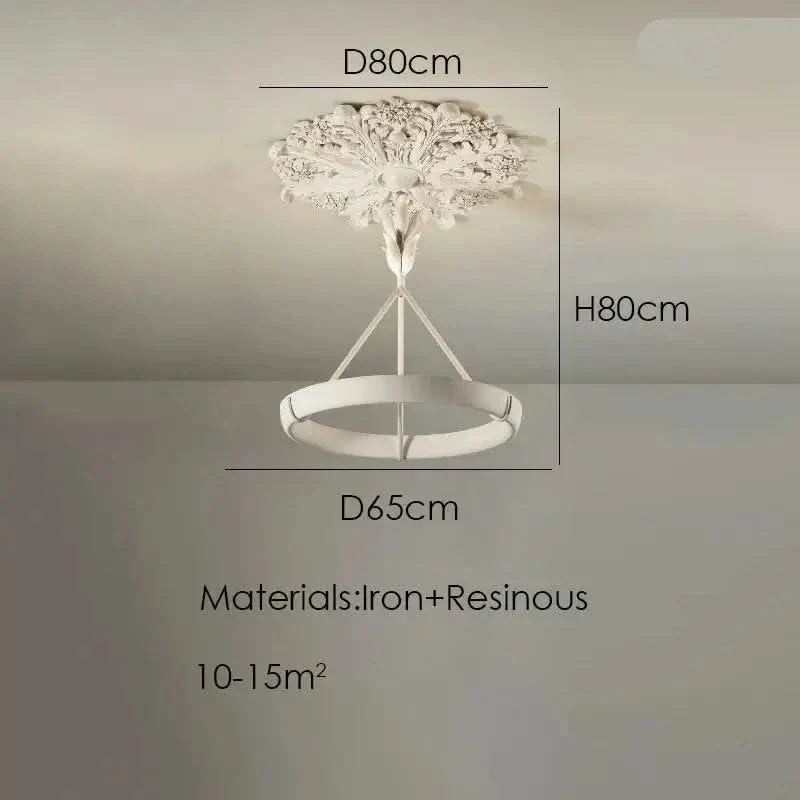 Calderone Resin Ring Ceiling Chandelier – Semi-Flush Mount Iron Resin, CCC & CE Certified, 1-Year Warranty