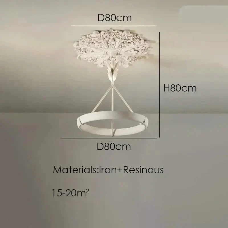 Calderone Resin Ring Ceiling Chandelier – Semi-Flush Mount Iron Resin, CCC & CE Certified, 1-Year Warranty