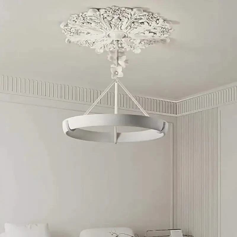 Calderone Resin Ring Ceiling Chandelier – Semi-Flush Mount Iron Resin, CCC & CE Certified, 1-Year Warranty