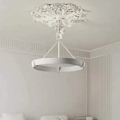 Calderone Resin Ring Ceiling Chandelier – Semi-Flush Mount Iron Resin, CCC & CE Certified, 1-Year Warranty