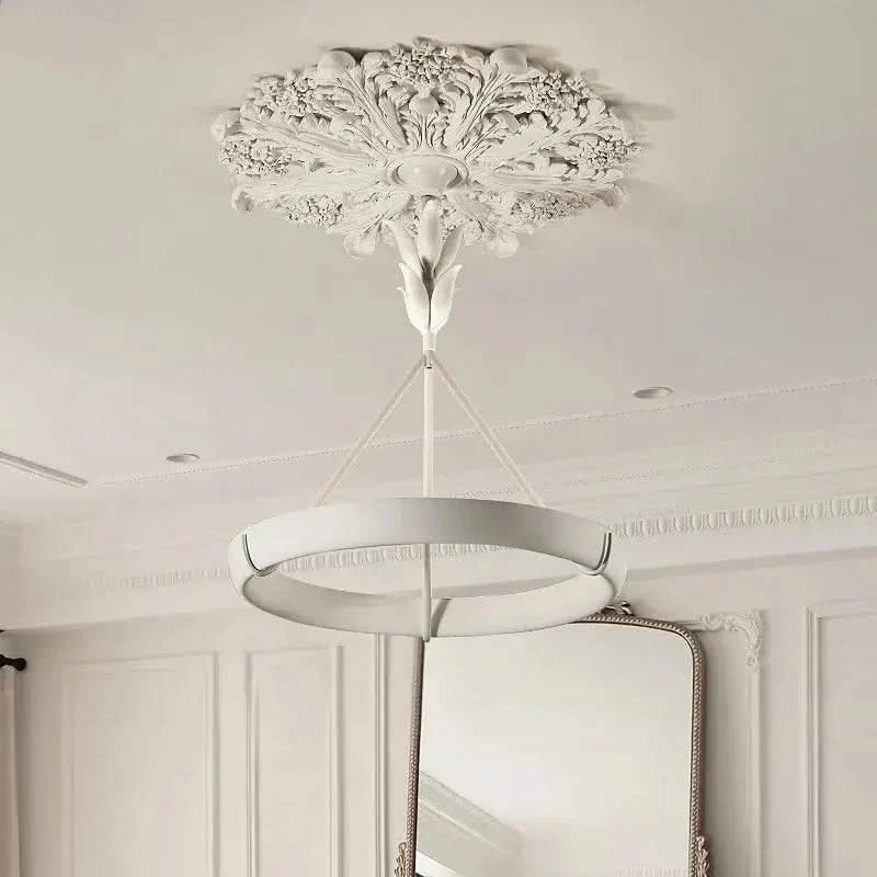 Calderone Resin Ring Ceiling Chandelier – Semi-Flush Mount Iron Resin, CCC & CE Certified, 1-Year Warranty