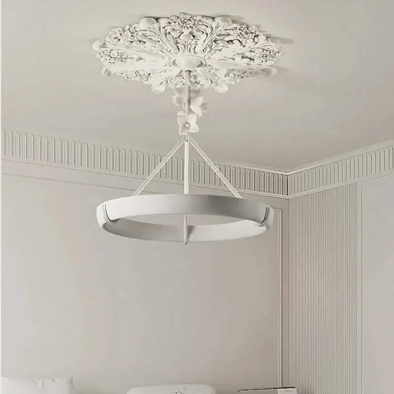 Calderone Resin Ring Ceiling Chandelier – Semi-Flush Mount Iron Resin, CCC & CE Certified, 1-Year Warranty