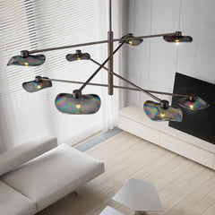 Calla LED Chandelier – Black & Gold G9 Semi-Flush in White & Warm Light