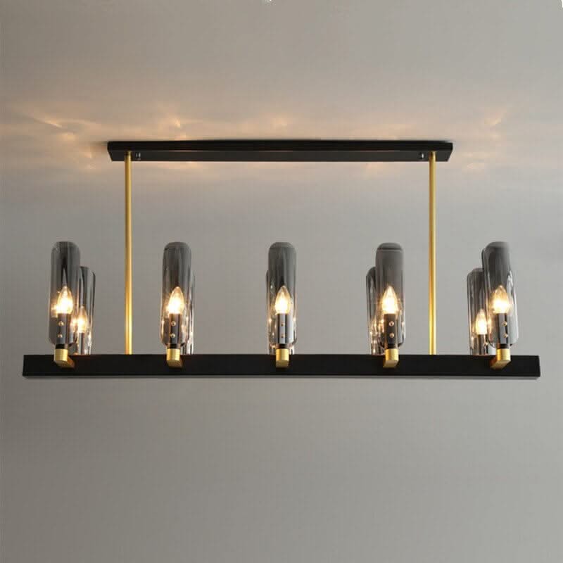 Candles Chandelier for Kitchen Island – Amber & Gray, 8 & 10 Light Configurations
