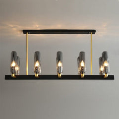 Candles Chandelier for Kitchen Island – Amber & Gray, 8 & 10 Light Configurations