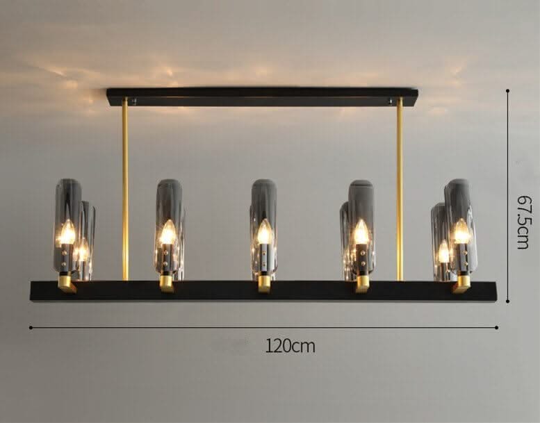 Candles Chandelier for Kitchen Island – Amber & Gray, 8 & 10 Light Configurations