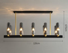 Candles Chandelier for Kitchen Island – Amber & Gray, 8 & 10 Light Configurations