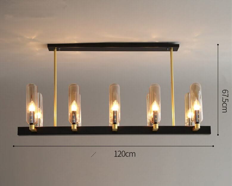 Candles Chandelier for Kitchen Island – Amber & Gray, 8 & 10 Light Configurations