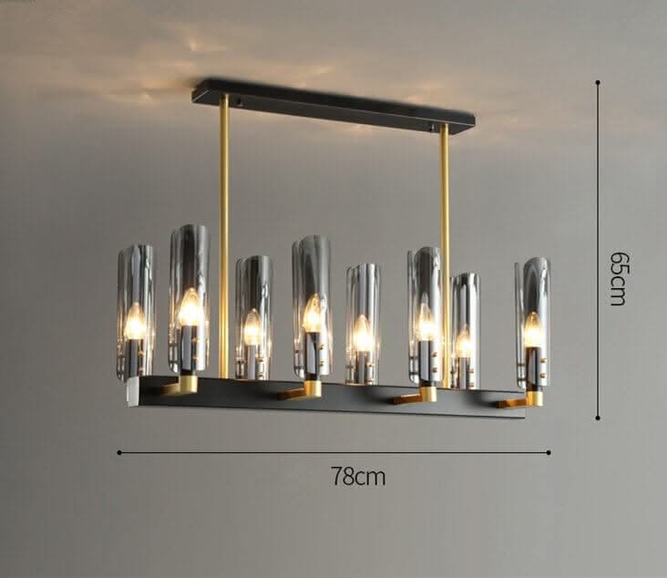Candles Chandelier for Kitchen Island – Amber & Gray, 8 & 10 Light Configurations