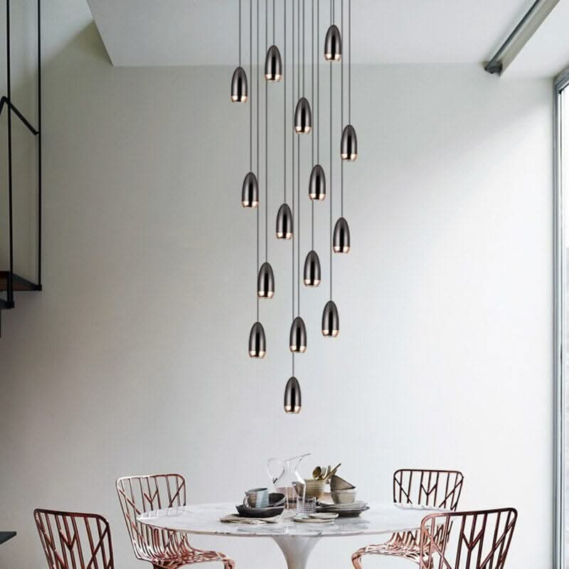 Capsule Design Staircase Chandelier – Aluminium LED Pendant, 1 to 20 Lights, Warm & Cool White