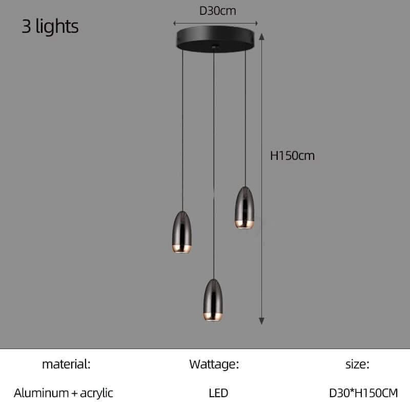 Capsule Design Staircase Chandelier – Aluminium LED Pendant, 1 to 20 Lights, Warm & Cool White