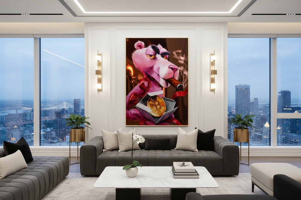 Captivating Pink Panther - Nostalgic Cartoon Canvas
