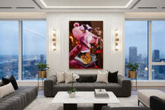 Captivating Pink Panther - Nostalgic Cartoon Canvas