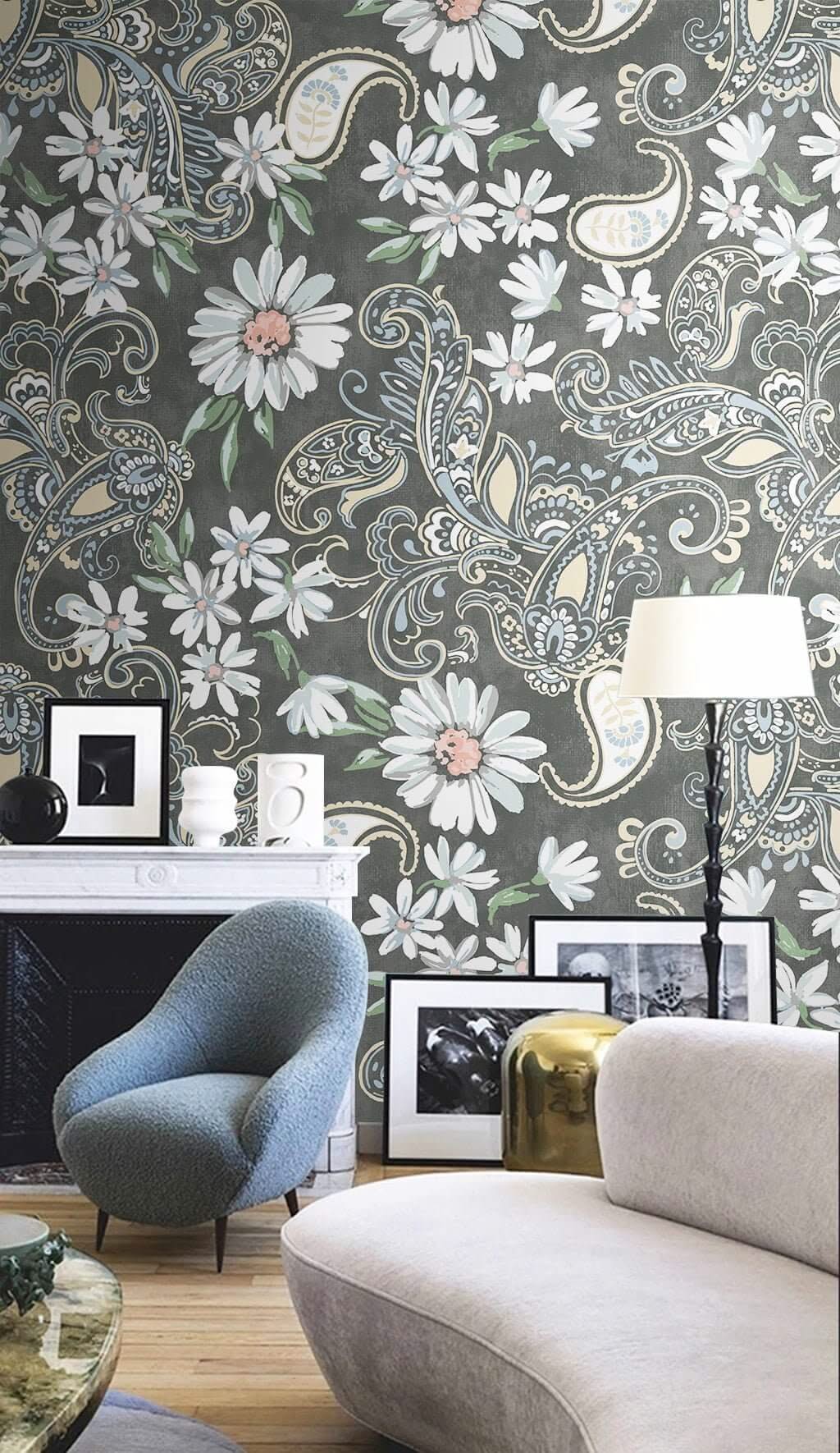 Cascade Bloom Floral Wallpaper Mural