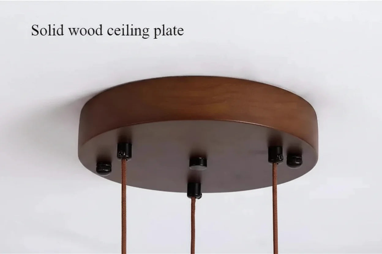 Cave Stone Ring Pendant Chandelier – Polished Steel & Yellow Stone, Warm LED, 1-Year Warranty