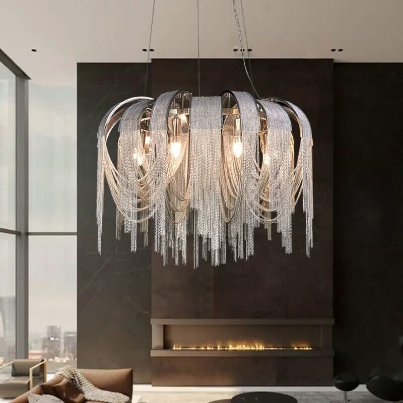 Chain Chandelier – Gold & Black LED in D60, D80 & D100cm, White & Warm Light
