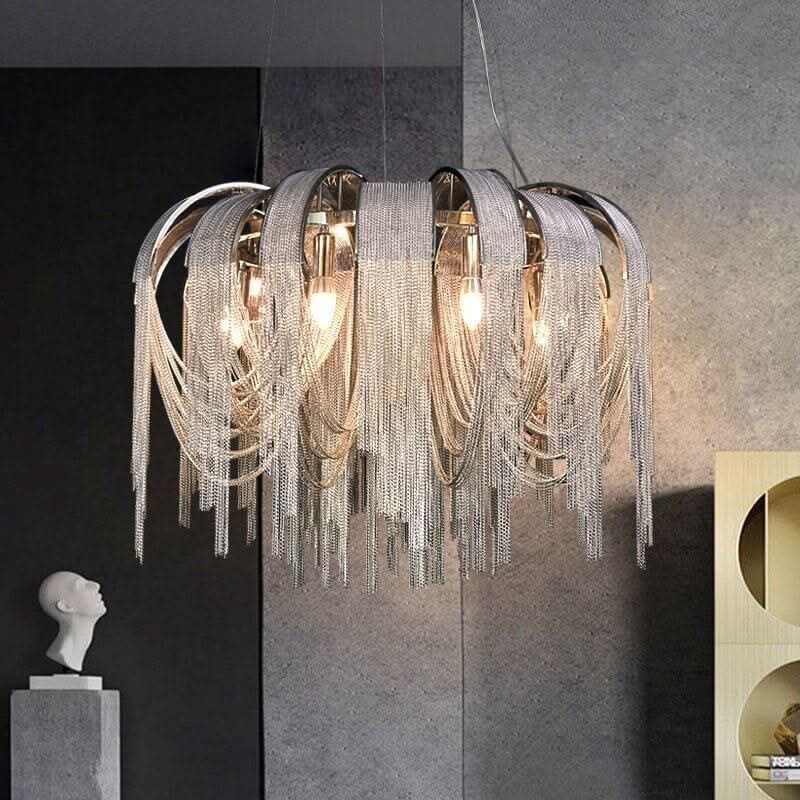 Chain Chandelier – Gold & Black LED in D60, D80 & D100cm, White & Warm Light