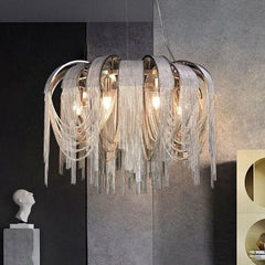 Chain Chandelier – Gold & Black LED in D60, D80 & D100cm, White & Warm Light