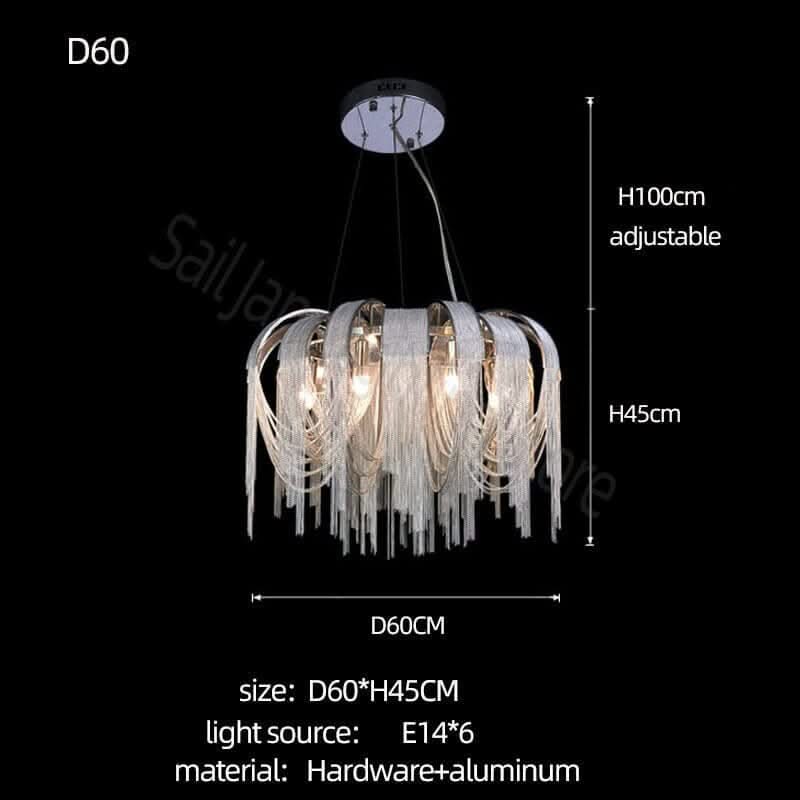 Chain Chandelier – Gold & Black LED in D60, D80 & D100cm, White & Warm Light