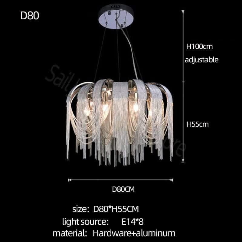 Chain Chandelier – Gold & Black LED in D60, D80 & D100cm, White & Warm Light