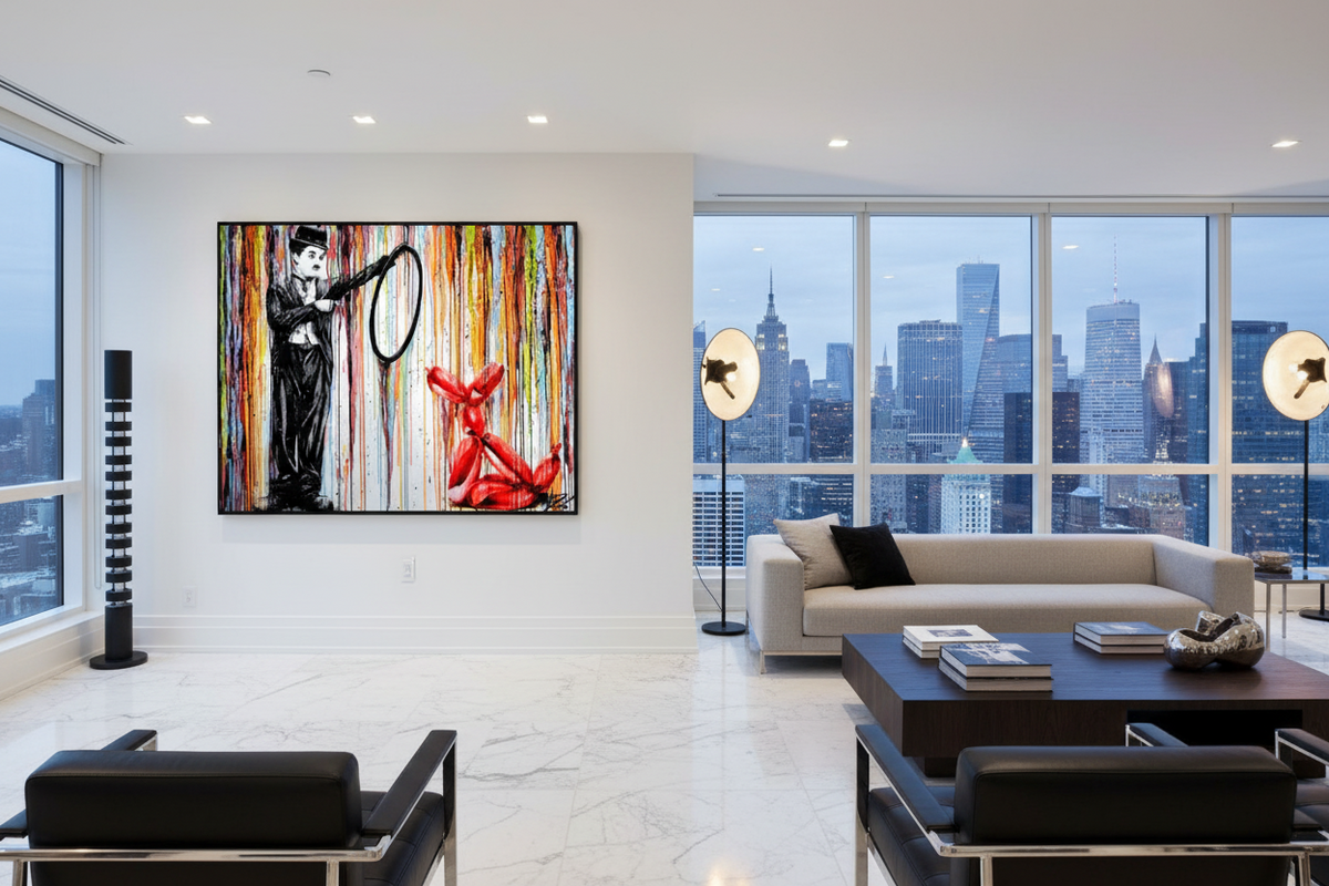 Chaplin Charlie playing Canvas Wall Art