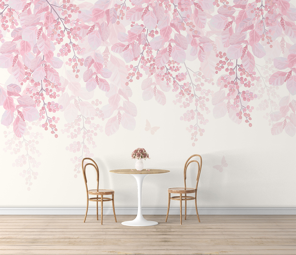 Cherry Tree Pink Flowers Wallpaper Mural