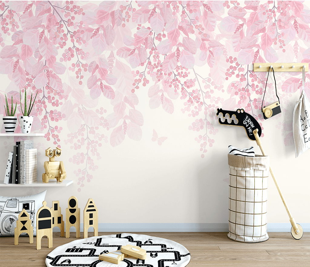 Cherry Tree Pink Flowers Wallpaper Mural