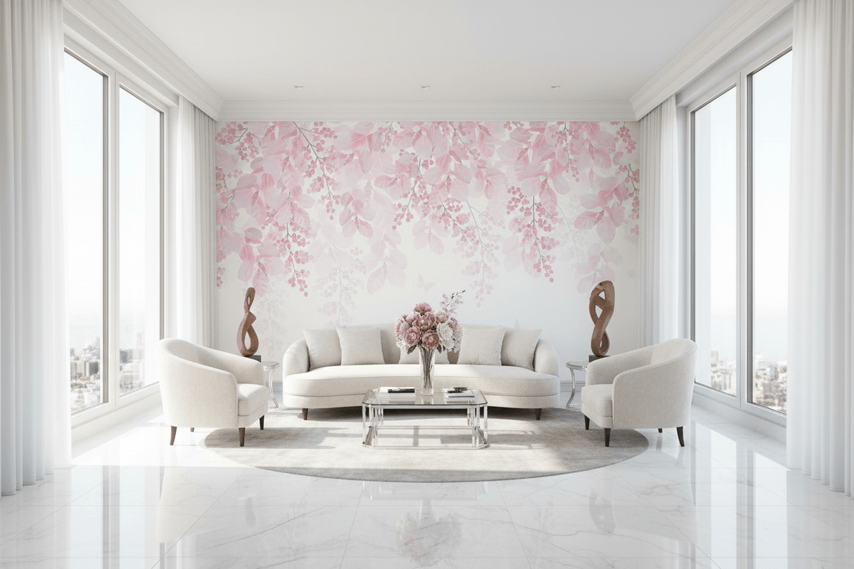Cherry Tree Pink Flowers Wallpaper Mural