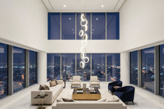 Circle Mingle LED Staircase Chandelier – Gold or Black, 3 to 25 Lights, Warm & Cool White