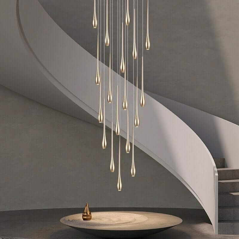 Circular Cone Staircase Chandelier – Modern LED Pendant, 1 to 25 Lights, 3 Colour Modes