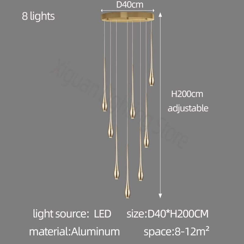 Circular Cone Staircase Chandelier – Modern LED Pendant, 1 to 25 Lights, 3 Colour Modes