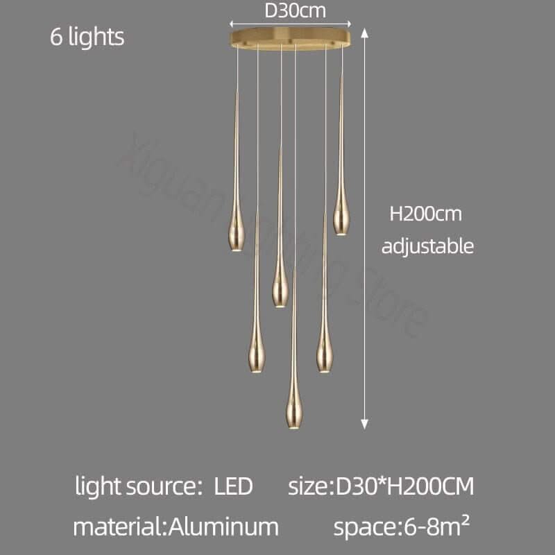 Circular Cone Staircase Chandelier – Modern LED Pendant, 1 to 25 Lights, 3 Colour Modes