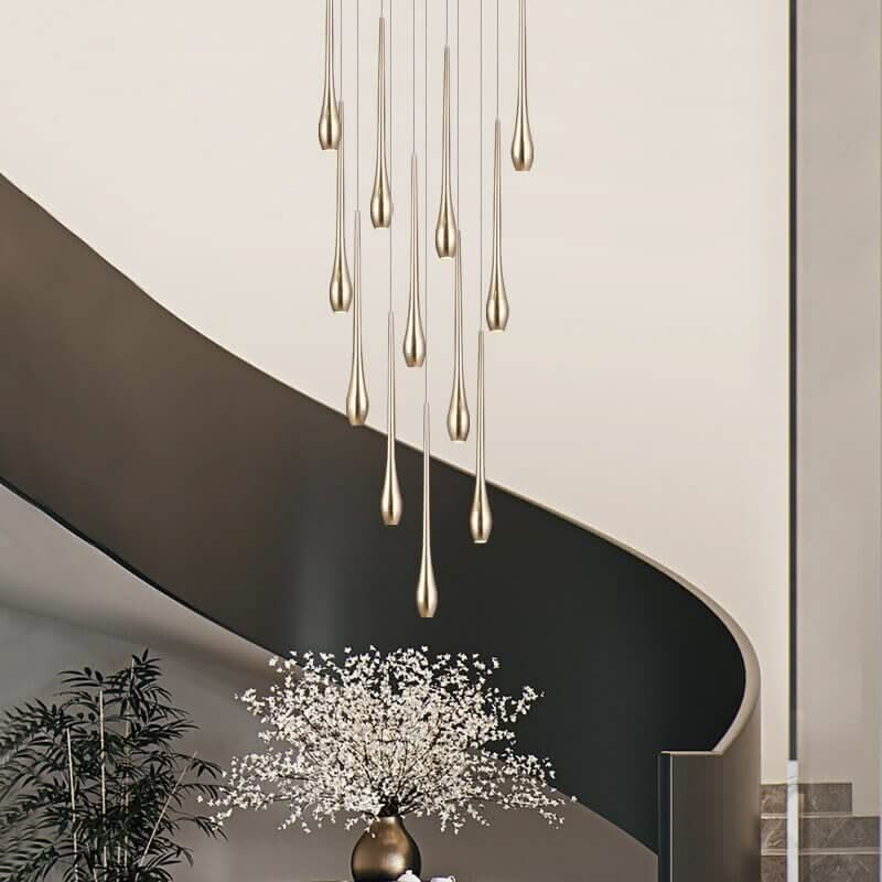 Circular Cone Staircase Chandelier – Modern LED Pendant, 1 to 25 Lights, 3 Colour Modes