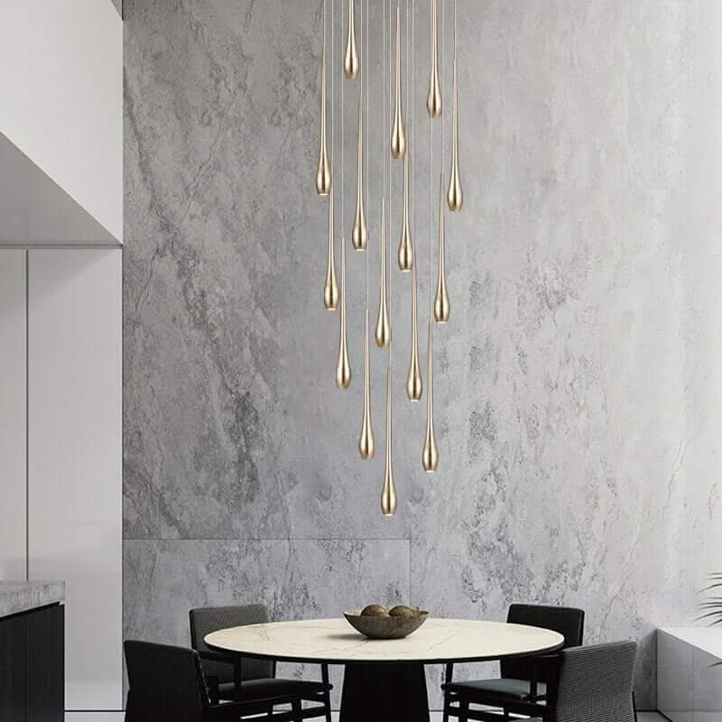 Circular Cone Staircase Chandelier – Modern LED Pendant, 1 to 25 Lights, 3 Colour Modes