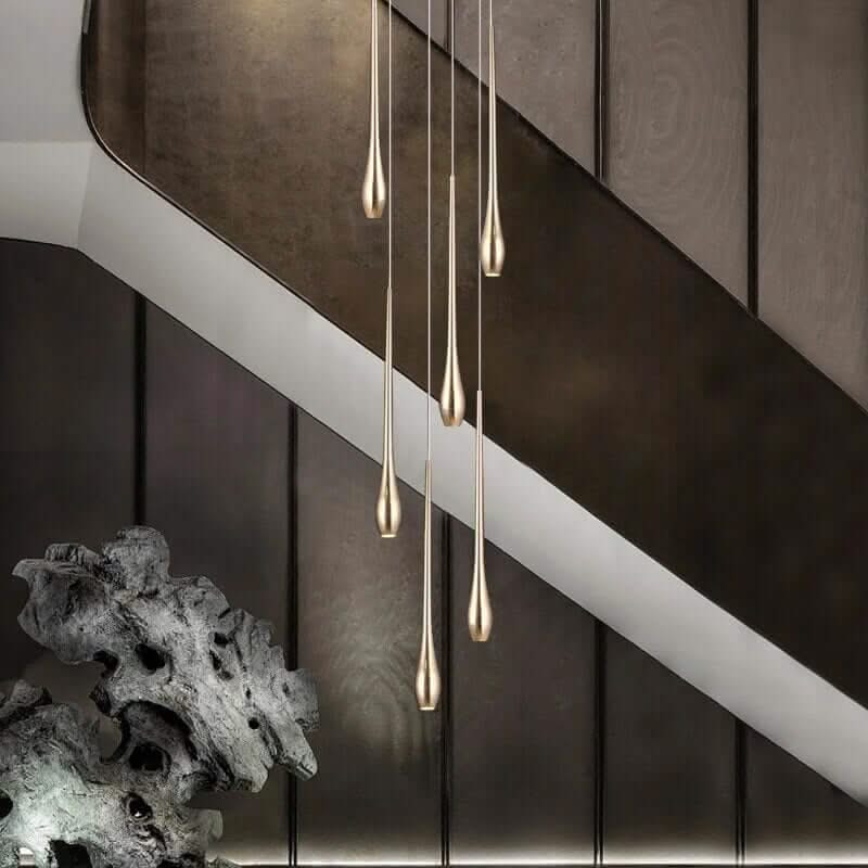 Circular Cone Staircase Chandelier – Modern LED Pendant, 1 to 25 Lights, 3 Colour Modes