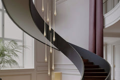 Circular Cone Staircase Chandelier – Modern LED Pendant, 1 to 25 Lights, 3 Colour Modes