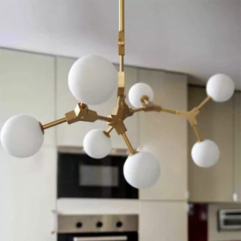 Circular Glass Ball Molecule Chandelier Lighting – Modern Sculptural LED Pendant