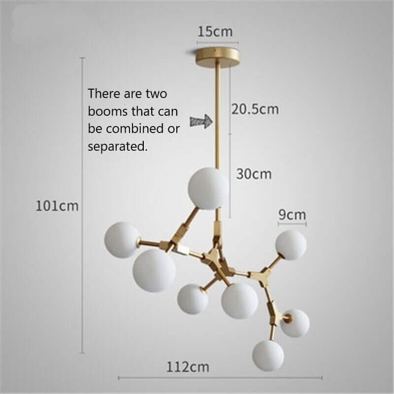 Circular Glass Ball Molecule Chandelier Lighting – Modern Sculptural LED Pendant