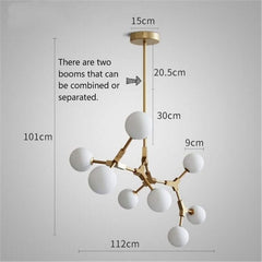 Circular Glass Ball Molecule Chandelier Lighting – Modern Sculptural LED Pendant
