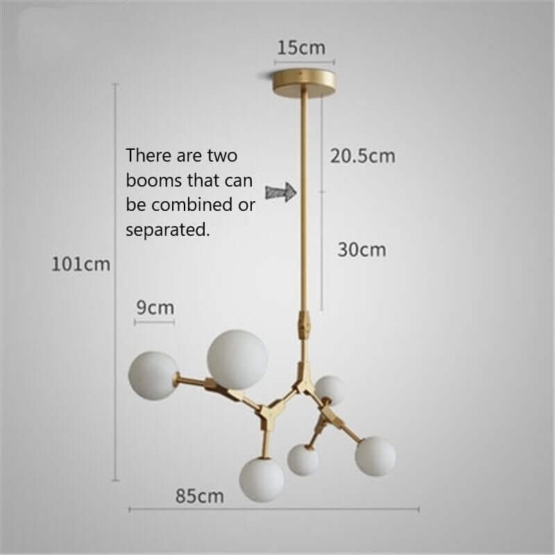 Circular Glass Ball Molecule Chandelier Lighting – Modern Sculptural LED Pendant