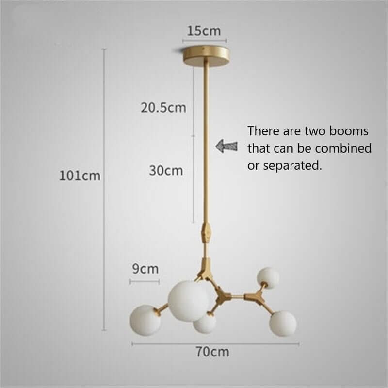 Circular Glass Ball Molecule Chandelier Lighting – Modern Sculptural LED Pendant