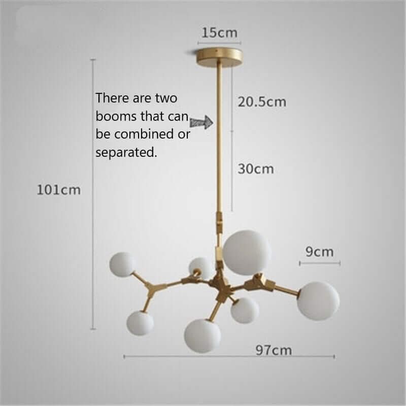 Circular Glass Ball Molecule Chandelier Lighting – Modern Sculptural LED Pendant