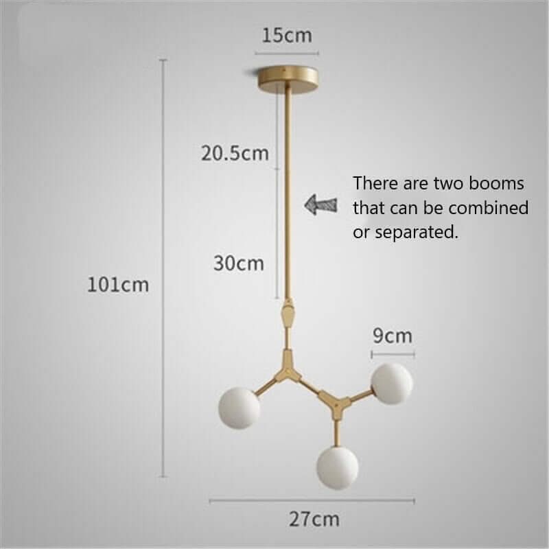 Circular Glass Ball Molecule Chandelier Lighting – Modern Sculptural LED Pendant