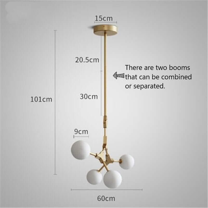 Circular Glass Ball Molecule Chandelier Lighting – Modern Sculptural LED Pendant