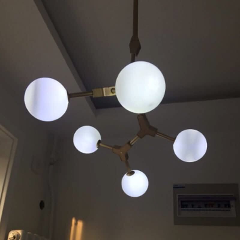Circular Glass Ball Molecule Chandelier Lighting – Modern Sculptural LED Pendant
