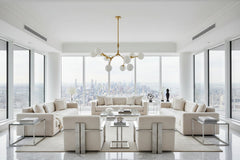 Circular Glass Ball Molecule Chandelier Lighting – Modern Sculptural LED Pendant