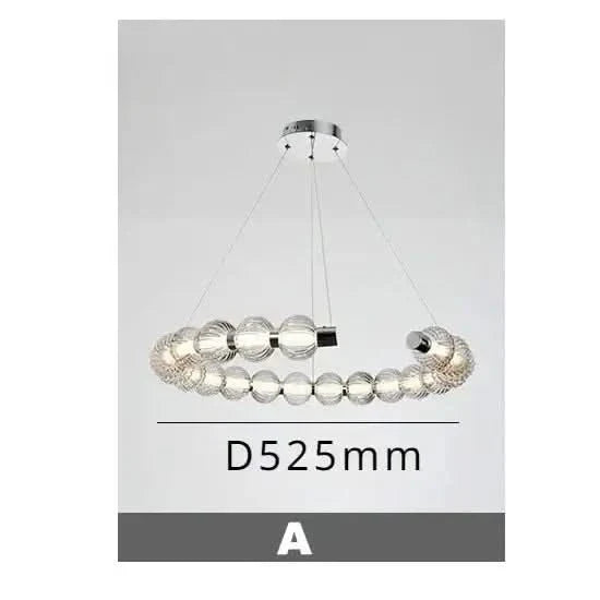 Circular Ring Chrome LED Pearl Chandelier – Art Deco Glass, CCC & CE Certified