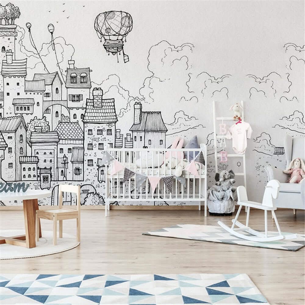 Cityscape Adventures Kids Wallpaper Mural